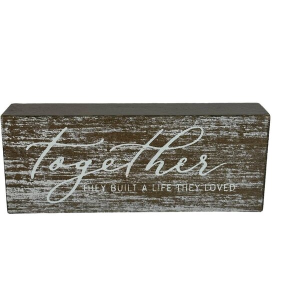 Unbranded Other - Farmhouse Rustic Mini Sign 6 x 2 Inch Tiered Tray Decor Kitchen Neutral Love